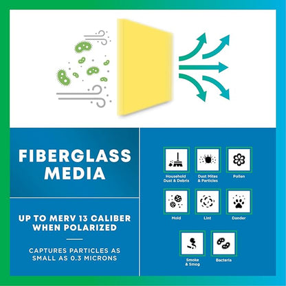 Filterbuy 16x20 Air Cleaner Filter Replacement Pads for Respicaire CG MicroClean 95, Totaline CG1000 Star Series, and More (4-Pack)