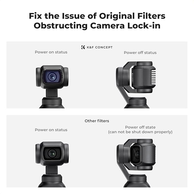 K&F CONCEPT ND, ND/PL, Effect Filter for DJI Osmo Pocket 3, 16Pack Black Diffusion 1/4 1/8 UV CPL ND32/PL ND16/PL ND8/PL ND64/PL ND8 ND16 ND32 ND64 ND128 ND256 ND1000, Light Pullution Reduction Filter