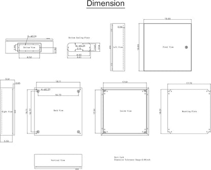 VEVOR NEMA Steel Enclosure, 20 x 20 x 6'' NEMA 4X Steel Electrical Box, IP66 Waterproof & Dustproof, Outdoor/Indoor Electrical Junction Box, with Mounting Plate