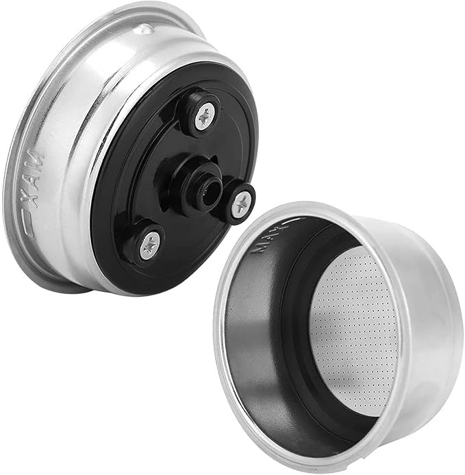 2-Pack Pressurized Coffee Filter Basket 51mm Portafilter Basket for Espresso Machine Single and Double Serving(Detachable basket set)
