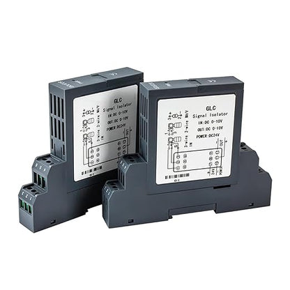 Analog Signal Isolator 4-20mA Signal Isolator Din Rail Mount 0.5% FS Precision for Industrial Automation PLC Control System(1 in 2 Out,Output 0-5V_Input 0-5V_DC24V)