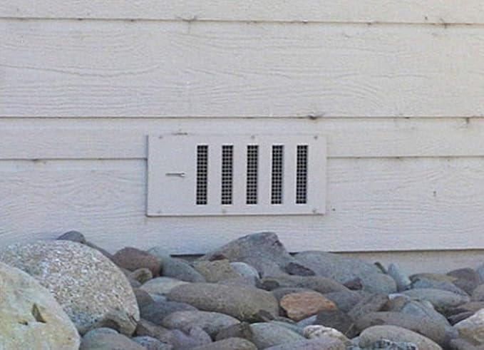 RazAir™ Foundation Vent with Damper and Screen - 16"x 6.5" Weatherproof and Paintable ABS – Easy to Install Moisture Mold Reducing for Crawl Space, Outdoor, Garage, and Home Improvement
