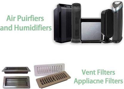 Carbon Filter 12 Pack 4" x 12" Activated Charcoal Air Vent Filters Premium Floor Pre-Filter Work in Indoor Home Purifier, Air Conditioner (12 Black)