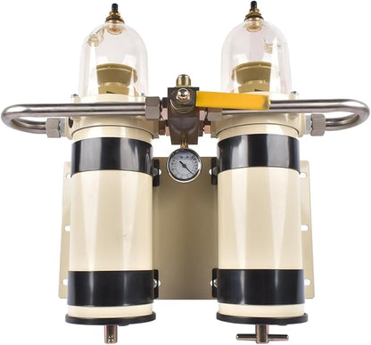Fuel Filter Water Separator 751000FH 751000FH10 Replacement for Parker Racor Turbine Series, 360 GPH, 30 Micron, 180 Degree(In-Line)