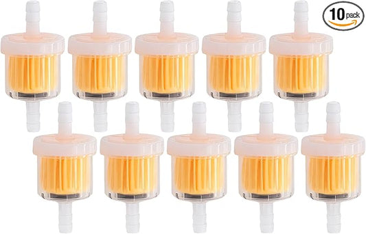 10PCS 1/4 Inch Gas Inline Fuel Filters, with magnet, Universal for Stratton Small Engine, Kohler, Kawasaki, Birggs, John Deere, Gasoline Generator Lawn Mower Motorcycle