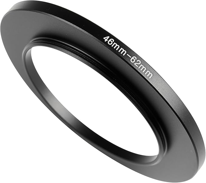 46-62mm Metal Step-Up Ring Adapter Compatible with Mirrorless Cameras DSLR Lens, UV CPL ND Filter Thread Converter, Black