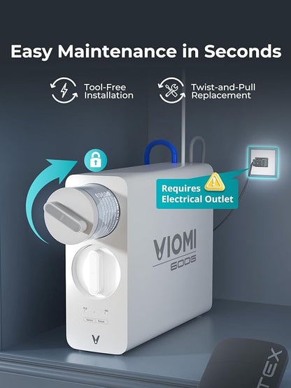 VIOMI® RO Water Filtration System,TDS PFOS&PFOA Reduction, 9 Stage Reverse Osmosis Water Filter, 600GPD, NSF/ANSI 372&53&42 Certified, Tankless Reverse Osmosis System Under Sink with Faucet