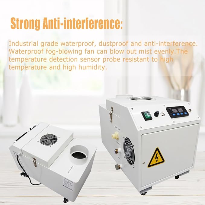 Industrial Ultrasonic Humidifier Cooler Sprayer 3kg/h Portable Continuous Cool Mist Maker Humidifier Commercial with Humidistat and Remote Sensor for Greenhouse Large Room