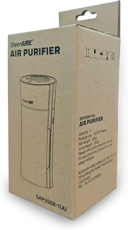 Home & Car HEPA Air Purifier USB-C Charging, Ultra-Quiet 22dB, Compact Design, Night Light, 360° Outlet, Suitable for Car Interiors, Desks, Dorms & Pet Crates