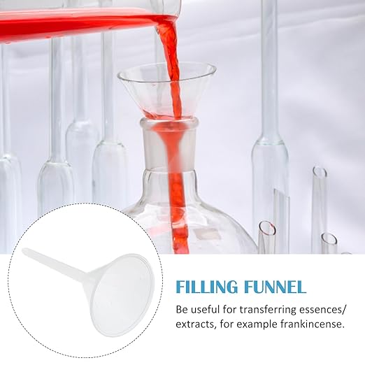 Veemoon 10pcs 75mm Plastic Triangle Filling Funnels Pp Scientific Laboratory Filter Funnels Set for Liquid Transfer and Chemical Experiments