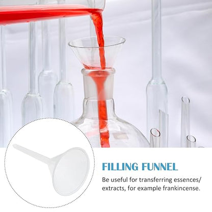 Veemoon 10pcs 75mm Plastic Triangle Filling Funnels Pp Scientific Laboratory Filter Funnels Set for Liquid Transfer and Chemical Experiments