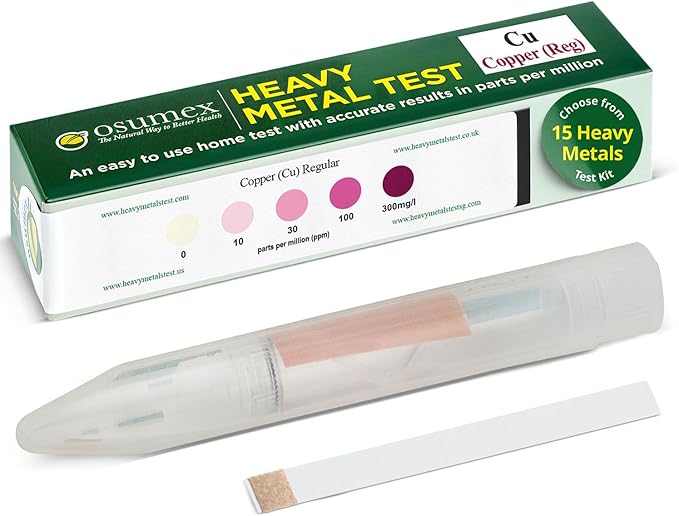 Heavy Metal Test Copper Test Kit Regular 1 Pack - at Home Water Testing Kits for Drinking Water, Heavy Metal Test Kit Water Tester, Copper Water Testing Kit for Water, Food, Urine, & Other Materials
