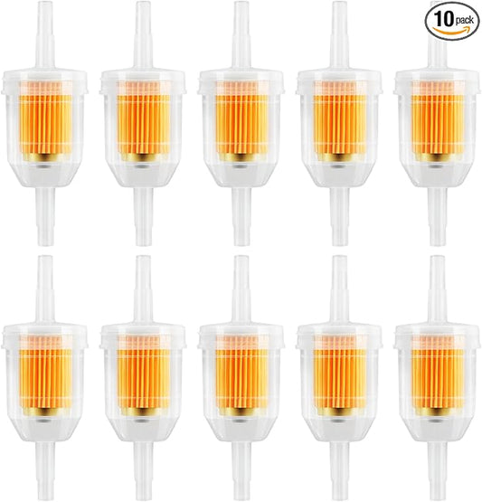 10 PCS Gas Inline Fuel Filters with Magnet for Kawasaki, Kohler, John Deere, Lawn Mower, Small Engine, Third Generation Universal Replacement Fuel Filter for 1/4 IN and 5/16 IN