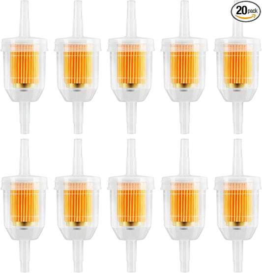 20 PCS 1/4 IN and 5/16 IN Gas Inline Fuel Filters with Magnet for Kawasaki, Kohler, John Deere, Lawn Mower, Small Engine, Third Generation Universal Replacement Fuel Filter