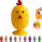 Egg Brush Cleaner, Egg Cleaner Scrubber for Fresh Eggs, Cute Chick Shaped Silicone Egg Washer, Reusable Multipurpose Washing Egg Tool for Fruits and Vegetables(Yellow, 1 Set)