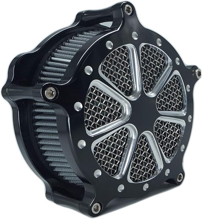 Air Filter Intake Cnc Cut Air Cleaner Venturi Motorcycle Chrome Kit for Harley Dyna 2000 - 2017 Softail 2000 - 2015 Touring 2000 - 2007 Fitment - B (Gray)
