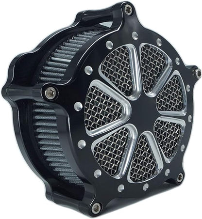 Air Filter Intake Cnc Cut Air Cleaner Venturi Motorcycle Chrome Kit for Harley Dyna 2000 - 2017 Softail 2000 - 2015 Touring 2000 - 2007 Fitment - B (Gray)