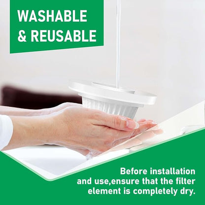 Replacement HEPA Filters Compatible with Horsepower Duck Vacuum Cleaner as Seen on TV, 6-Pack High-Efficiency Filtration, Washable Filters Compatible with Horsepower Duck Handheld Vac as Seen on TV