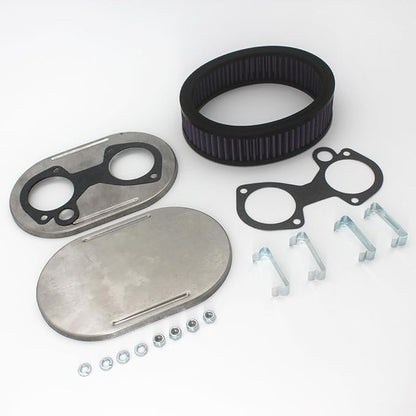 KIPA Air Filter assembly For arbuertor DCOE 40DCOE 45DCOE 48DCOE 40 45 45 mm Stainless Plate washable filter element 1 3/4" Tall With Mounting gasket hardware 56-1310 OEM # 99217.517 99217517