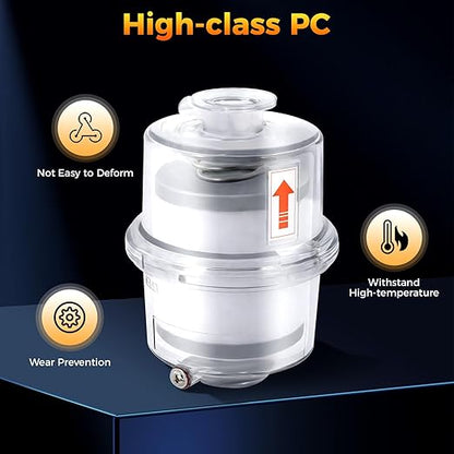 KF25 Oil Mist Filter, Vacuum Pump Exhaust Oil Mist Filter with 15.75 in Oil Drain Pipe, Oil Removal Up to 95%, Built-in Glass Fiber Filter Material, Vacuum Pump Filter for Industrial Production