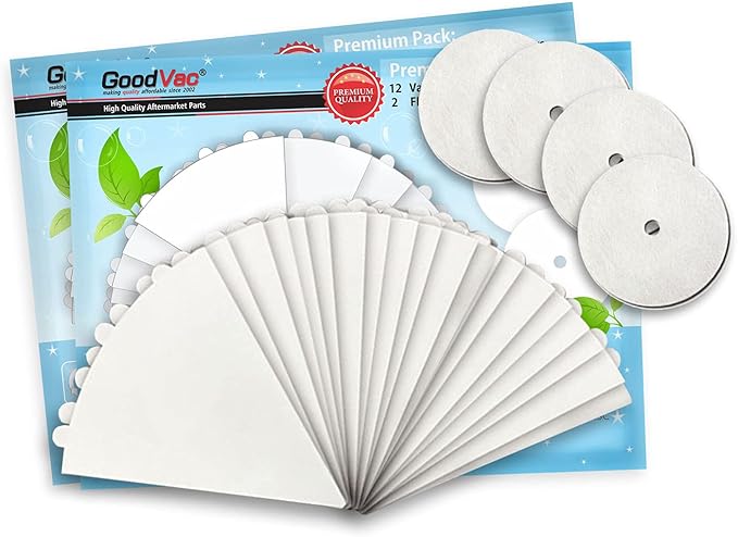 GOODVAC Replacement Filter Cones 12 Prefilters 2 Motor Disc Filters Premium Pack Compatible with Filter Queen (2)