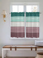 Retro Farm Woodcuts Texture Window Valance Curtains, Green Brown Gradient Light Filtering Kitchen Valance with 3-inch Rod Pocket for Living Room Bathroom Bedroom,2 Panel,52x45In