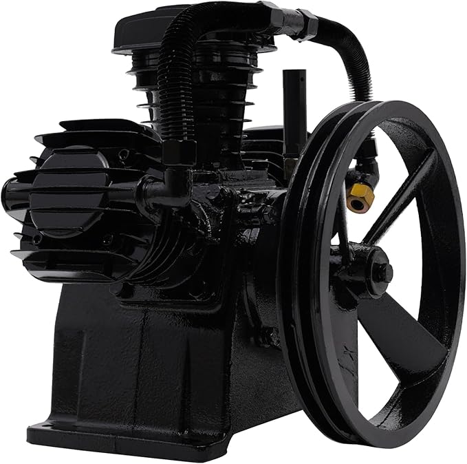 Air Compressor Pump Head, 12 CFM 3 Cylinder 4 HP Replacement Air Compressor Head Pump w/Head Unloaders &Air Filter Mufflers Low Energy Consumption