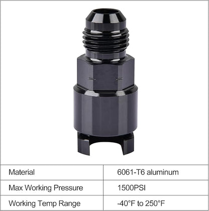 EVIL ENERGY 6AN Male to 5/16" Quick-Disconnect Female EFI Fuel Rail Fitting Aluminum 2PCS