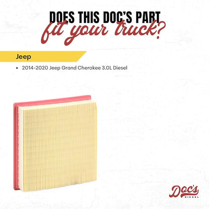 Doc's Diesel Engine Air Filter DPA10236 | Compatible with Jeep Grand Cherokee 3.0L Diesel 2014-2020 | Replaces 04861688AA