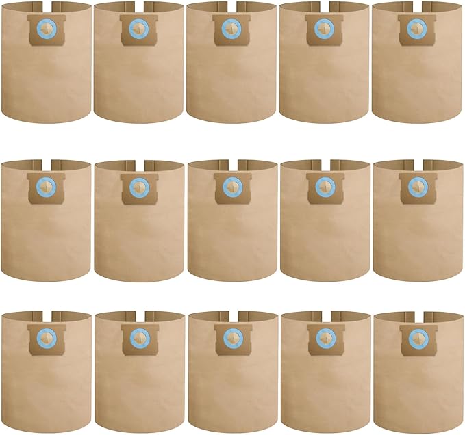 15 Pack DXVA19-4102 Vacuum Bags Compatible With DEWALT 12-16 Gallon Wet/Dry Vacuum, Disposable Dust Collection Filter Bag DXV12P DXV14P DXV16P DXV16PA DXV16S