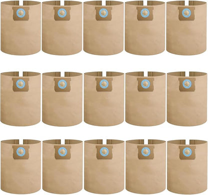 15 Pack DXVA19-4102 Vacuum Bags Compatible With DEWALT 12-16 Gallon Wet/Dry Vacuum, Disposable Dust Collection Filter Bag DXV12P DXV14P DXV16P DXV16PA DXV16S