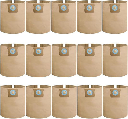 15 Pack DXVA19-4102 Vacuum Bags Compatible With DEWALT 12-16 Gallon Wet/Dry Vacuum, Disposable Dust Collection Filter Bag DXV12P DXV14P DXV16P DXV16PA DXV16S