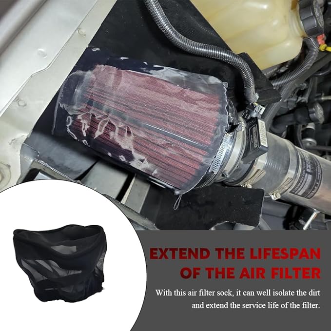 Air Filter Cover, Dustproof Air Intake Cover for Car, Waterproof Cold Air Intake Filter Protective Sock Covers Wrap, Car Air Filters Cleaner Accessories for High Flow Cone Air Filter (Mini)