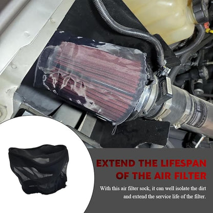Air Filter Cover, Dustproof Air Intake Cover for Car, Waterproof Cold Air Intake Filter Protective Sock Covers Wrap, Car Air Filters Cleaner Accessories for High Flow Cone Air Filter (Mini)