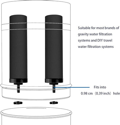 Huining 4PCS Black Filters for Purification Unit Filter Replacement Household Bucket Filtration System Gravity Water Filter System Purifier Survival