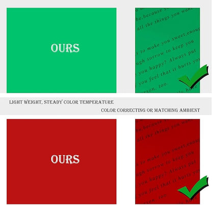 Sakolla 10Pcs Christmas Gel Filter, Red & Green Transparent Film 8.5 x 11 Inches Colored Overlays Correction Lighting Gels Plastic Sheets for Christmas Outdoor Landscape, Reading