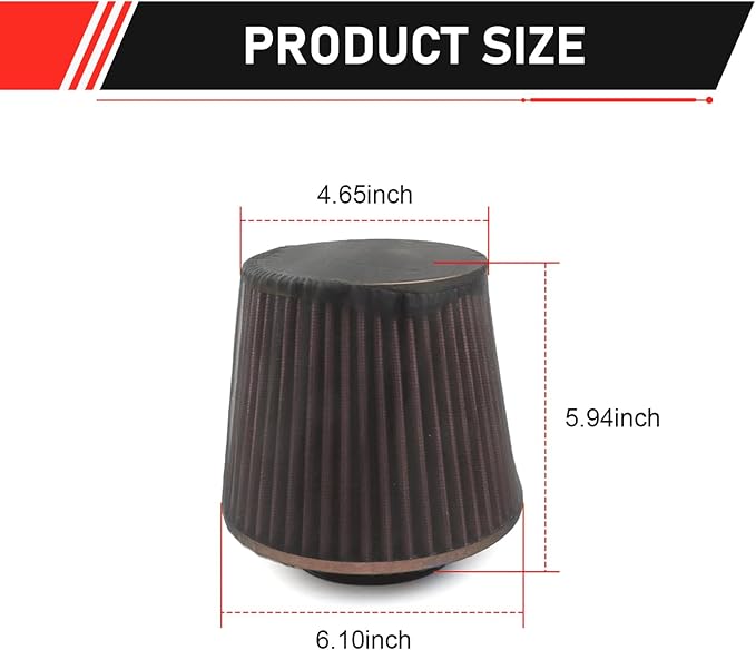 Air Filter Cover, Thickened Car Cold Air Intake Filter Dust Sock Cover, Universal for High Flow Air Intake Filters (Small, Black)