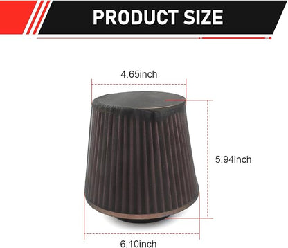 Air Filter Cover, Thickened Car Cold Air Intake Filter Dust Sock Cover, Universal for High Flow Air Intake Filters (Small, Black)