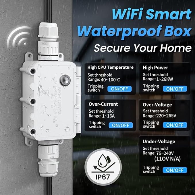 16A Outdoor Waterproof Control Pool Filters Garden Pumps - Voice Activated & Real-Time Monitoring