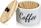 Wooden Coffee Filter Holder with Lid, Basket Coffee Filter Storage Container for Counter, Rustic Farmhouse Café Bar Decor, 50 Count Capacity (White)