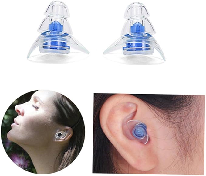 Reusable Silicone Noise Reduction Ear Protection Lightweight for Sleeping Concerts Work Bars Construction Sites Blue