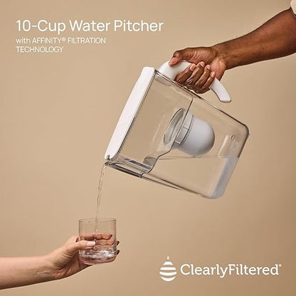 Clearly Filtered No.1 Filtered Water Pitcher/Updated Model/Targets 365+ Contaminants e.g. Fluoride Chlorine PFAS Microplastics Lead Arsenic BPA/BPS Free (Pitcher + 3 Filter Packs)