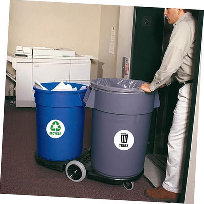 Veemoon 6-Piece Set of Self-Adhesive Garbage Classification Label Stickers Waste Sorting Stickers for Trash Cans and Containers Design for Easy Identification