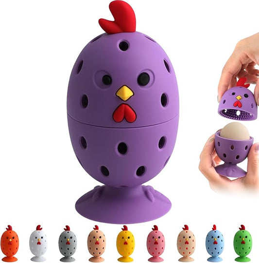 Egg Brush Cleaner, Egg Cleaner for Fresh Eggs, Cute Chick Shaped Egg Wash and Brush, Washing Egg Tool for Standard Sized Eggs (Purple)