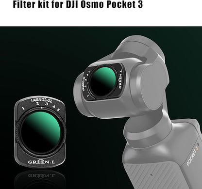 GREEN.L Variable ND2-32 & 1/4 Black Mist Filter for DJI Osmo Pocket 3, Magnetic 2-in-1 ND Cinematic Filter, HD Multi-Coated Optical Glass for Cinematic Video