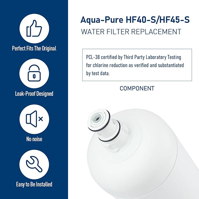 HF40-S/HF45-S Ice Maker Water Filter, Compatible with ICE140-S/ICE145-S Commercial Ice Maker Water Filtration System (1 Pack)