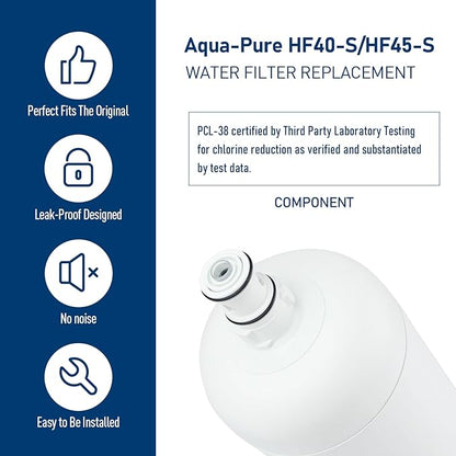HF40-S/HF45-S Ice Maker Water Filter, Compatible with ICE140-S/ICE145-S Commercial Ice Maker Water Filtration System (1 Pack)