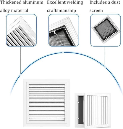 Decorative Return Air Grille Cover, Wall/Ceiling Vent Cover with Adjustable Design, Durables & Easy-to-Install for Home & Office, Cold Air Return Vent Cover(14x14in (36x36cm))