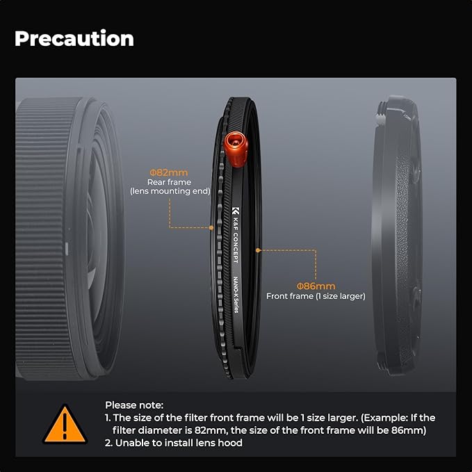 K&F CONCEPT 95mm Black Diffusion Mist Effect 1/4 & Variable ND2-32(1-5 Stops) & Circular Polarizing Filter CPL-in 1 HD Lens Filter with 28 Multi-Coatings for Camera Lenses (Nano-X Series)