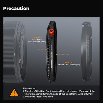 K&F CONCEPT 95mm Black Diffusion Mist Effect 1/4 & Variable ND2-32(1-5 Stops) & Circular Polarizing Filter CPL-in 1 HD Lens Filter with 28 Multi-Coatings for Camera Lenses (Nano-X Series)